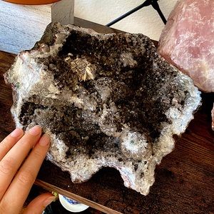 Black Moroccan Amethyst with Green Fuorite